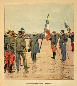 The War in Madagascar: Distribution of Flags in Sathonay to the Troops Departing for Madagascar in 1895 by Louis Charles Bombled
