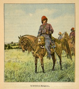 The War in Madagascar - Anecdotal History of the French Expeditions of 1885-1895 by Henri Galli, Illustrated by Louis Bombled: French Cavalry in Madagascar, Private Collection by Louis Charles Bombled