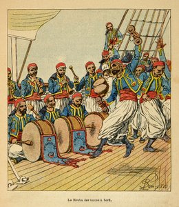 La Nouba des Turcos Aboard the Ship Sailing to Madagascar by Louis Charles Bombled