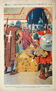 The Discovery of the Mummified Body of the Emperor Justinian During the Taking of Constantinople by the Crusaders in 1204, Illustration from 
