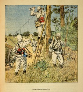 Implementation of the Campaign Telegraph by the Military in Madagascar in 1895 by Louis Charles Bombled