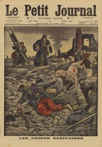 Using Rescue Dogs to Search for Wounded, France, World War I, 1915 by Louis Charles Bombled