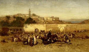 Market Day Outside the Walls of Tangiers, Morocco, 1873
