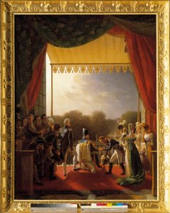 Louis XVIII, surrounded by members of the royal family, attended the balcony of the Tuileries, upon the return of the army of Spain, December 2 by Louis Ducis