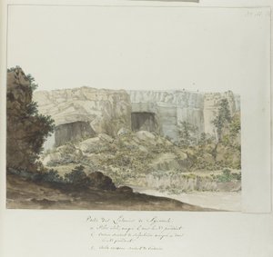 Part of Latomies Caves near Syracuse (Voyage en Italie, en Sicile et à Malte - 1778) by Louis Ducros