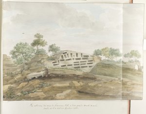 View of the Walls of Agrigentum and Many Rock Tombs by Louis Ducros