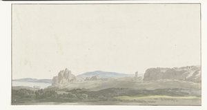 View of a Rock by the Gulf of Taranto Near Gallipoli (Voyage en Italie, en Sicile et à Malte - 1778) by Louis Ducros
