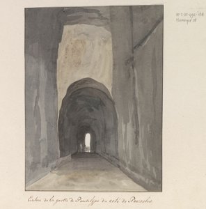 Entrance of Crypta Neapolitana (or Grotta di Posillipo) on the Coast of Pozzuoli by Louis Ducros