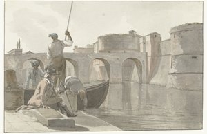 New Moat of the Fortifications in Taranto (Voyage en Italie, en Sicile et à Malte - 1778) by Louis Ducros