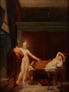 Paris and Helen Venus and Amor escort Paris to bed chamber of Helen