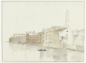 City View in Bari from a Window in the Inn (series title: Voyage en Italie, en Sicile et à Malte - 1778) by Louis Ducros