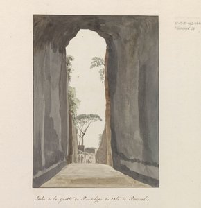 Exit of Crypta Neapolitana Cave on the Coast of Pozzuoli by Louis Ducros