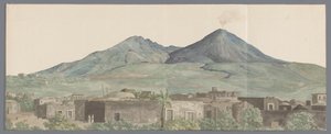 Vesuvius Seen from Portici with Lava Flows from 1777, 1771, and 1731