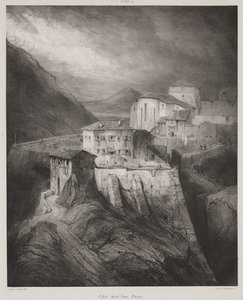 Church of Saint Jean, Thiers, Auvergne by Louis Eugene Gabriel Isabey