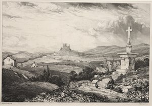 Larderole Castle, Auvergne by Louis Eugene Gabriel Isabey