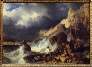 Smugglers Carrying Goods by Louis Eugene Gabriel Isabey