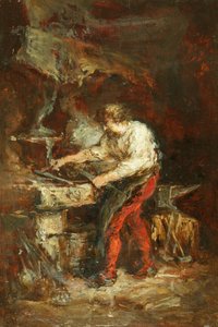 The Smithy by Louis Eugene Gabriel Isabey