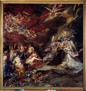 The temptation of Saint Anthony by Louis Eugene Gabriel Isabey