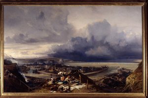 View of the Port of Dieppe in Normandy by Louis Eugene Gabriel Isabey