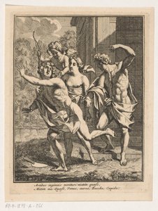 A Young Man Fleeing from Bacchus, Venus, and Amor