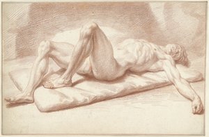 Male Nude, Lying on Back