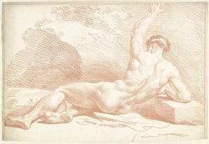 Male Nude, Lying, Seen from the Back