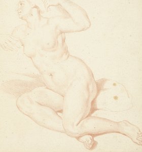 Study of a Seated Female Nude by Louis Fabritius Dubourg
