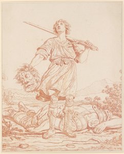 David as Victor over the Giant Goliath by Louis Felix de la Rue