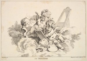 Painting by Louis Felix de la Rue