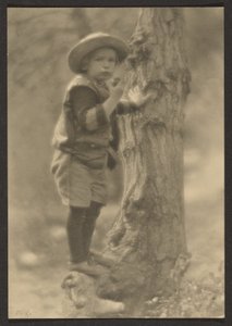 Child Standing on Tree Root by Louis Fleckenstein