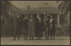 Group Portrait in Front of Public Building by Louis Fleckenstein
