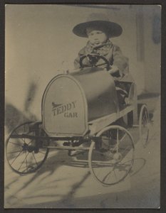 Little Boy Seated in Teddy Car by Louis Fleckenstein