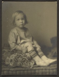 Little Girl on Cushion by Louis Fleckenstein