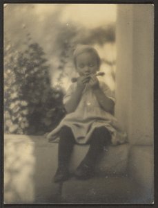 Little Girl on Front Steps by Louis Fleckenstein