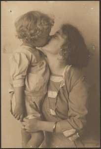 Mother and Child Kissing by Louis Fleckenstein