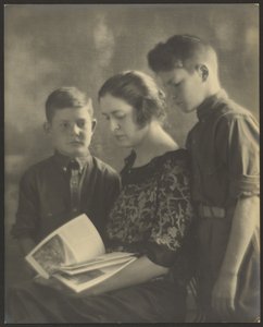 Mother and Sons with Book by Louis Fleckenstein