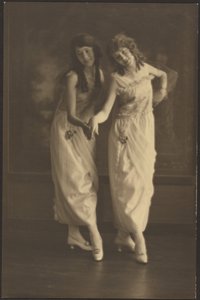 Portrait of Two Young Women in Matching Dresses by Louis Fleckenstein
