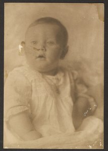Portrait of a Baby in Lace Dress by Louis Fleckenstein