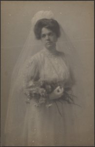 Portrait of a Bride with Bouquet by Louis Fleckenstein