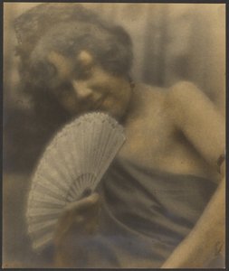 Portrait of a Girl with Fan by Louis Fleckenstein