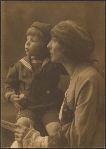 Portrait of a Mother and Child in Sailor Suit by Louis Fleckenstein