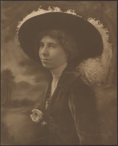 Portrait of a Woman Before Painted Scene by Louis Fleckenstein