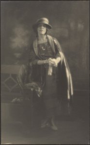 Portrait of a Woman Leaning on Bench by Louis Fleckenstein