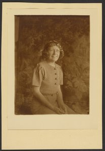Portrait of a Woman Seated Before Tapestry by Louis Fleckenstein