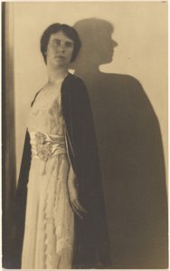 Portrait of a Woman in Cloak with Shadow by Louis Fleckenstein