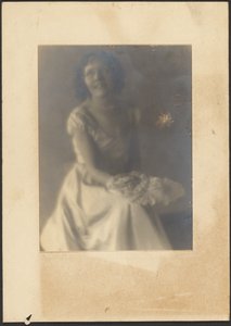 Portrait of a Woman with Feather Fan by Louis Fleckenstein