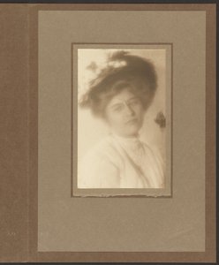 Portrait of a Woman with Floral Hat by Louis Fleckenstein