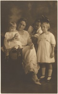 Portrait of a Woman with Three Children by Louis Fleckenstein