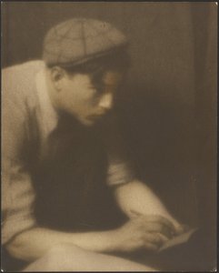 Portrait of a Young Man Writing a Note by Louis Fleckenstein