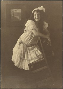 Portrait of a Young Woman with Chair by Louis Fleckenstein